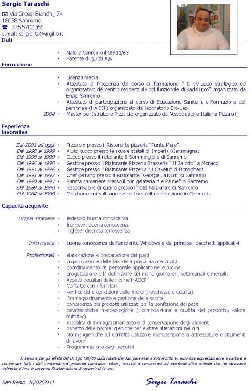 Curriculum vitae macellaio picture